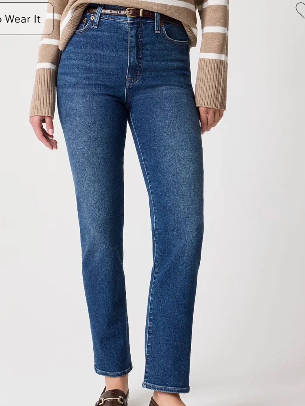 J. Crew High-rise Stovepipe Jean in Siggnature Stretch - Medium Wash - Size 32